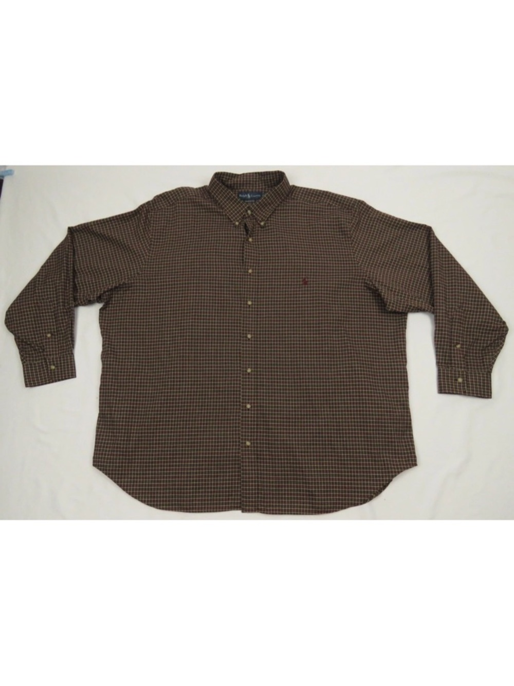 NWOT Ralph Lauren Polo Pony Check Big & Tall Long Sleeve Button Down Shirt 3XB